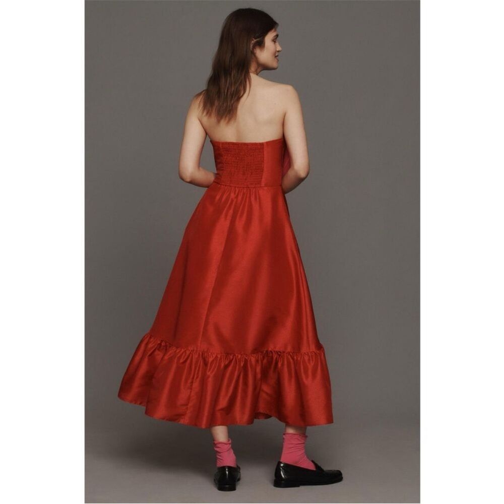 NWT Anthropologie Pink/Red Hutch Strapless Heart Maxi Dress - US 2P - Picture 2 of 12